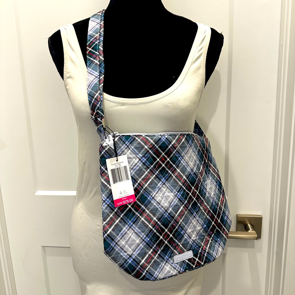 Vera Bradley Plaid Crossbody Bag - Blue and Red
